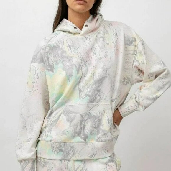 Rails Maren Hoodie Ivory Pastel Marble Women's Size M Sweatshirt - Picture 1 of 12